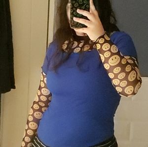 DONATED Royal Blue Lettuce Hem Top